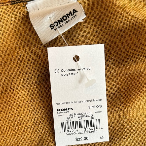 Sonoma Goods for Life Mixed Buffalo Plaid Reversible Scarf Wrap Fall Cozy NEW - Picture 9 of 10